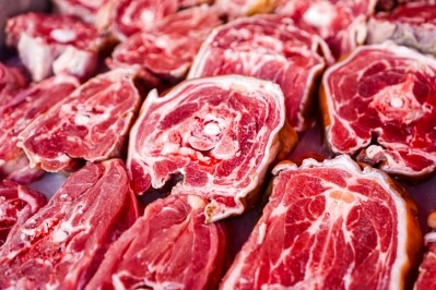 A photo showing pieces of goat meat sold at a market. © Getty Images