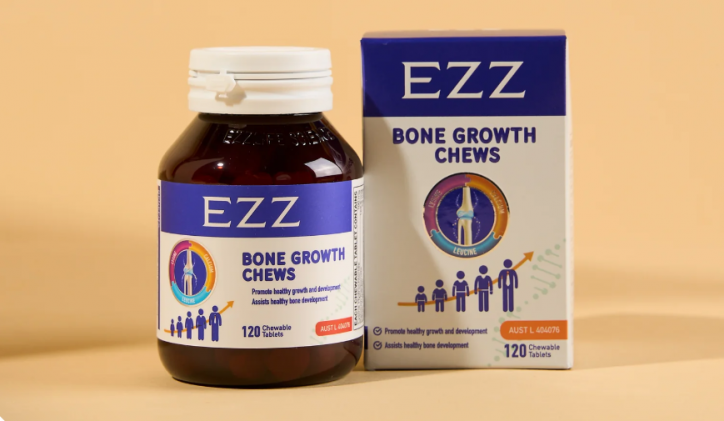 EZZ Bone Growth Chews chewable tablets is designed for children and adolescents. ©EZZ 