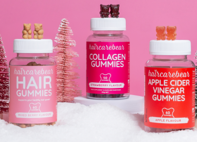 Hair Gummies (left) is the bestseller for the Haircarebear brand. © Haircarebear Facebook