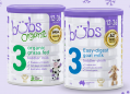 Bubs organic grass fed toddler milk and goat milk. ©Bubs Australia Facebook 